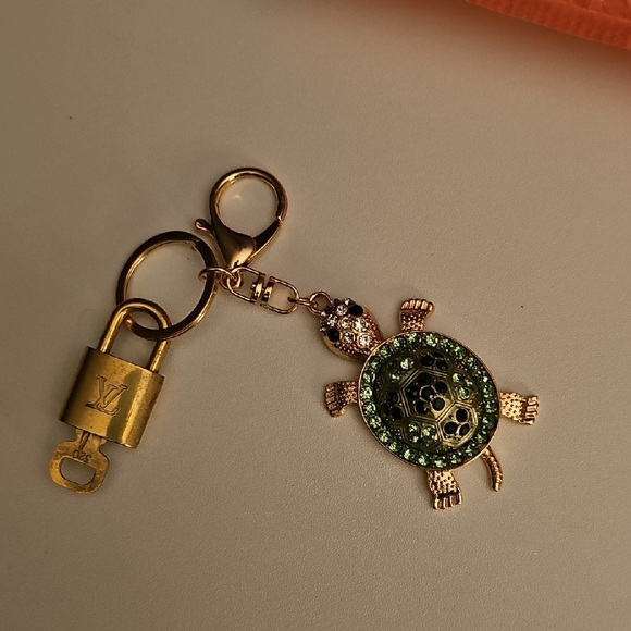 Louis Vuitton Accessories - Louis Vuitton Gold and Green Turtle Keychain/Bag Charm